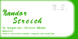 nandor streich business card