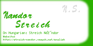 nandor streich business card